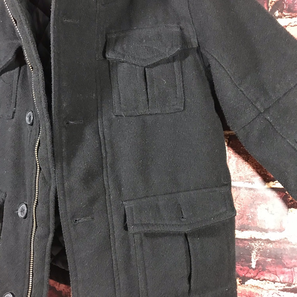 Gymboree thick pea coat boys extra small 3/4 Black - Picture 5 of 8